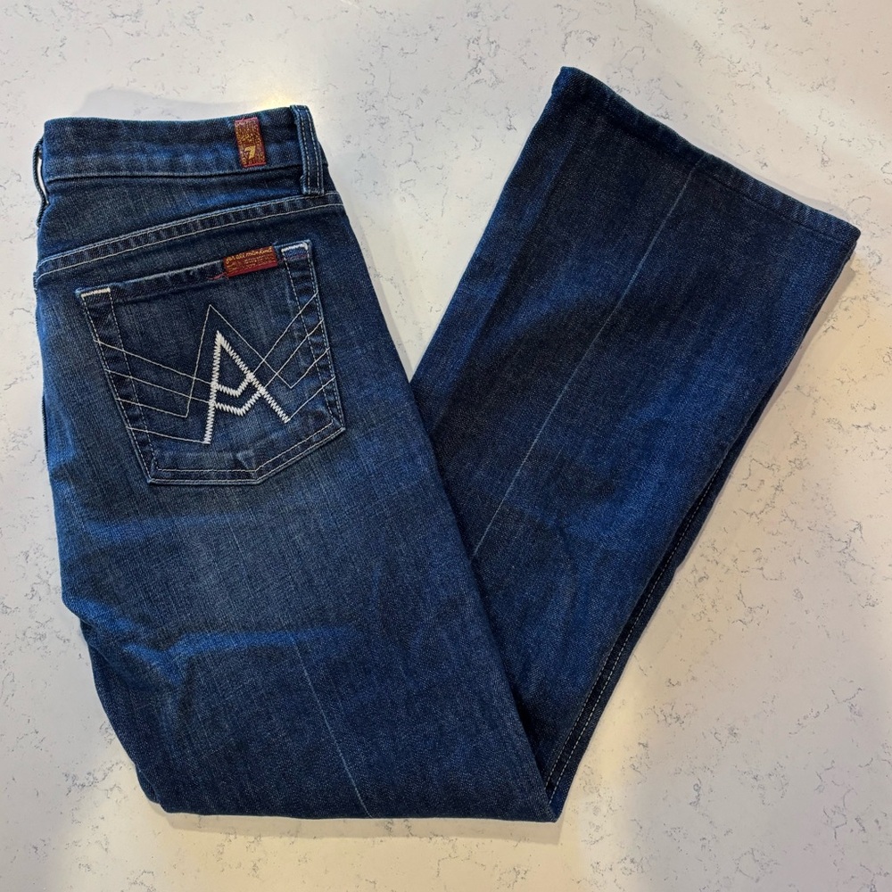7 For All Mankind Women's Boot Cut Jeans - Dark Blue